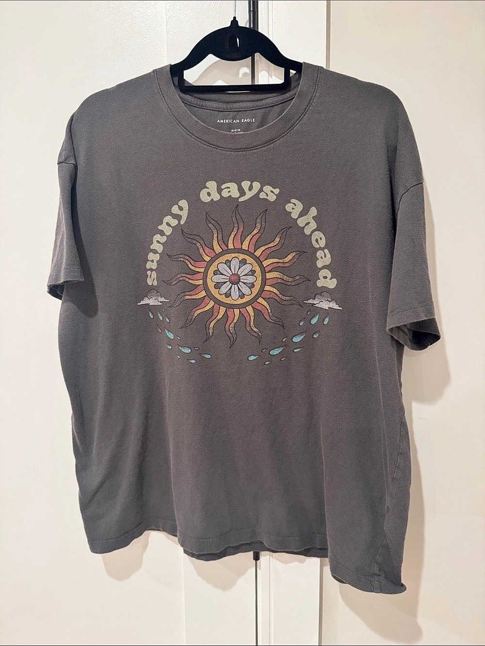 American Eagle Graphic Cotton Tee in Gray Medium